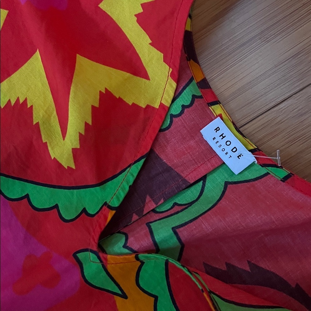 Rhode Resort Dress mid century modern print one size red - Picture 8 of 10